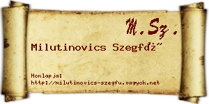 Milutinovics Szegfű névjegykártya